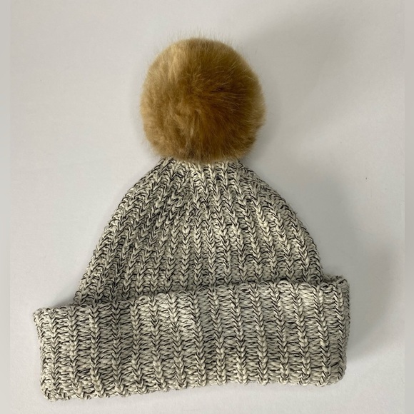 Love Your Melon Beanie Toboggan Hat‎ With Removable Pompom Brown Oatmeal Logo OS - Picture 4 of 8